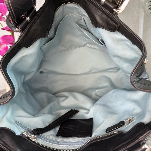 Coach Soho Pleated North South Tote F15045 And Trifold Wallet Set SV/Black - Picture 4 of 15